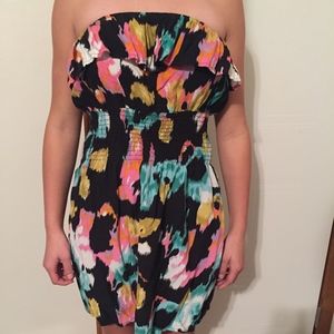 Strapless multicolored dress